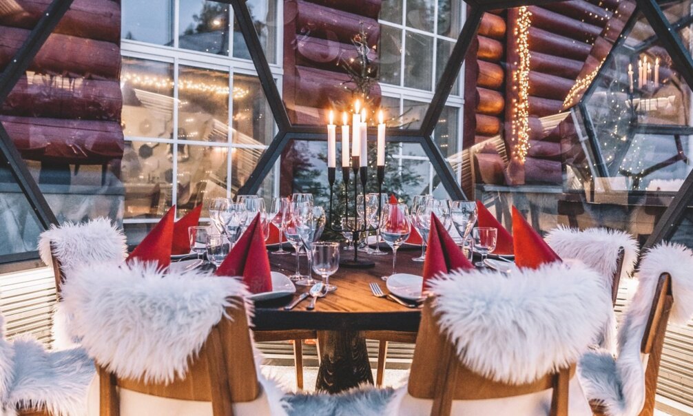 Glass igloo Santa Claus Holiday Village